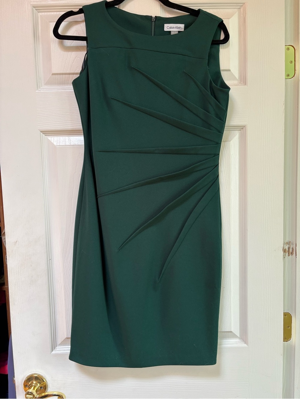Calvin Klein Dark Emerald Green Sleeveless Sheath Dress